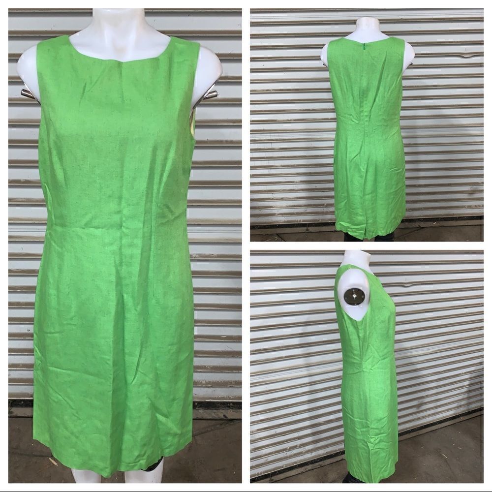 Mica dress green lined sheath career size 8